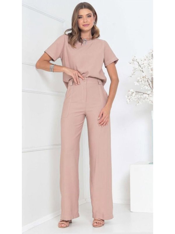 CONJUNTO ALFAIATARIA ELEGANTE NUDE