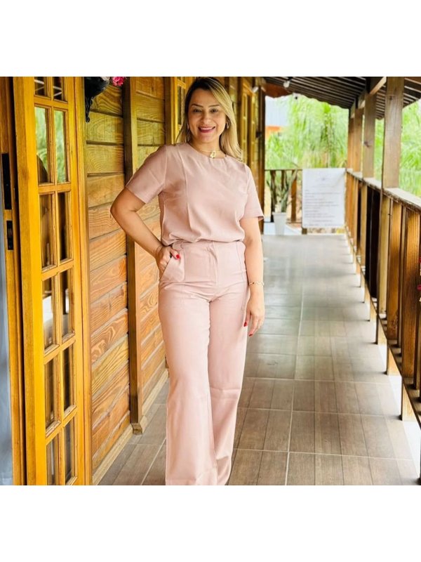 CONJUNTO ALFAIATARIA ELEGANTE NUDE