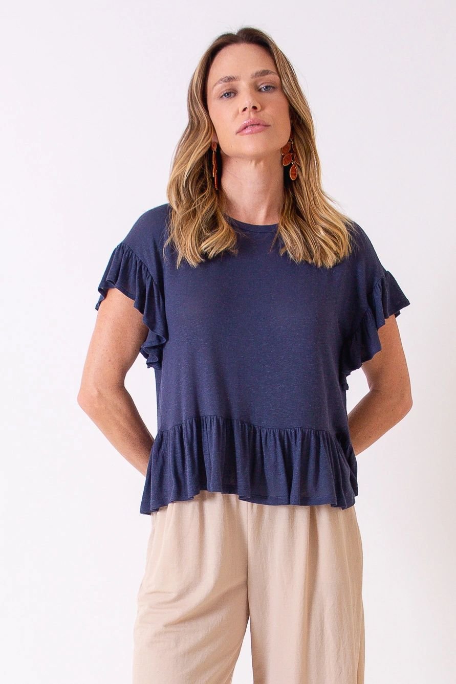 Blusa Maia Babados Viscolinho