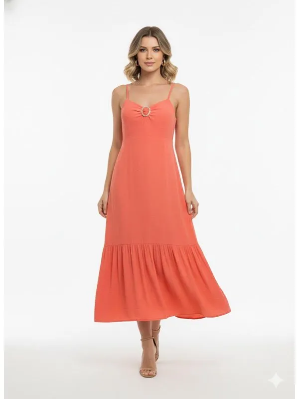 VESTIDO ANA COM DETALHE DOURADO