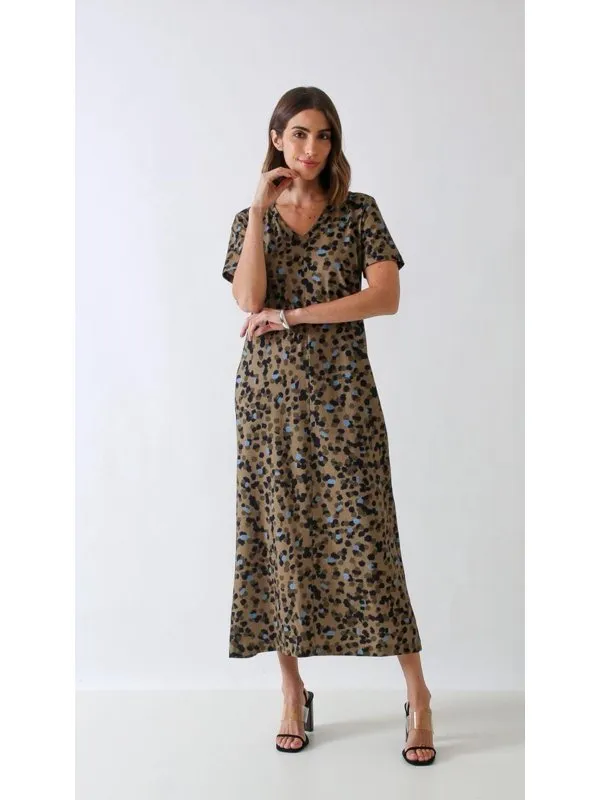 VESTIDO MIDI ANIMAL PRINT ELEGANCE