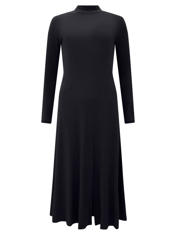 VESTIDO MIDI CANELADO NOIR