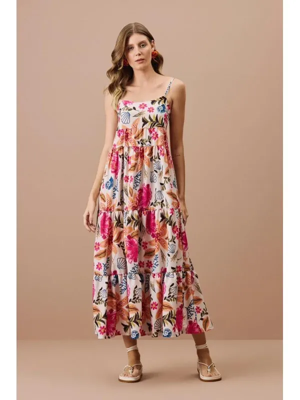 VESTIDO MIDI FLORAL AURORA