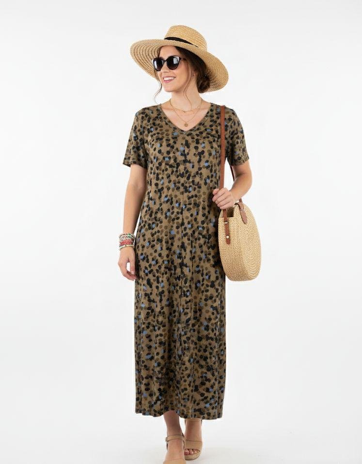 Vestido Midi Animal Print Elegance