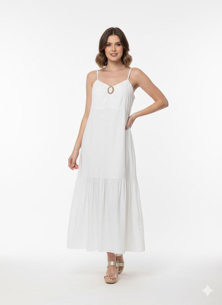 Vestido Ana com detalhe dourado